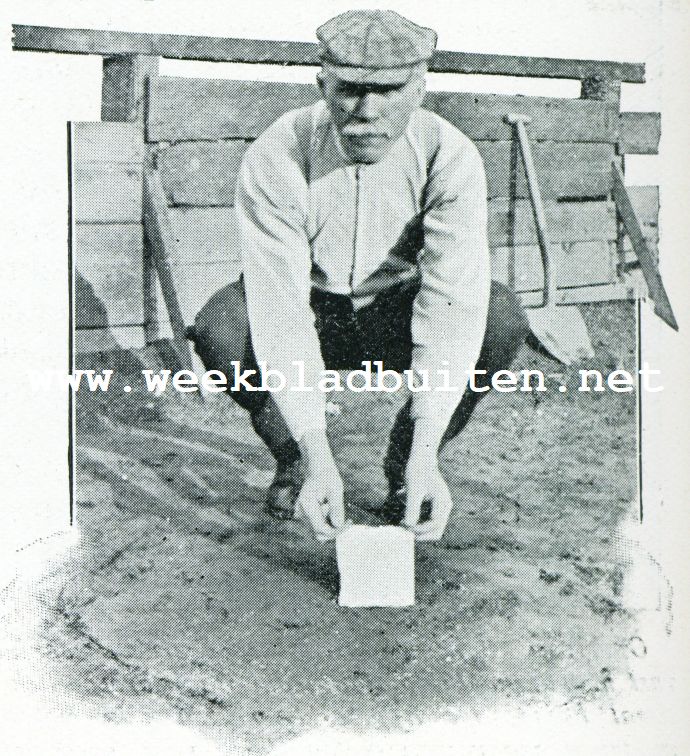 Het werpschijf-spel. Een nieuwe sport. Om het doel aan te geven