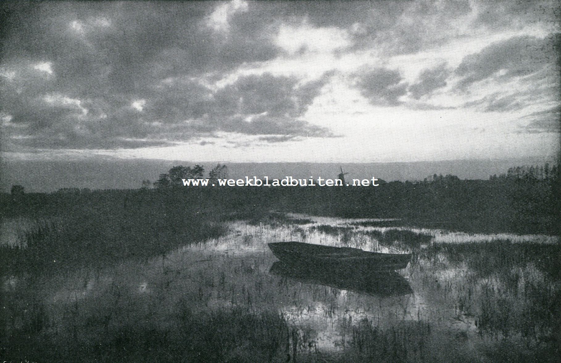 Weerkundige mededeelingen. Wolkenphotografie. Afb. 2. Avond aan den Ijssel