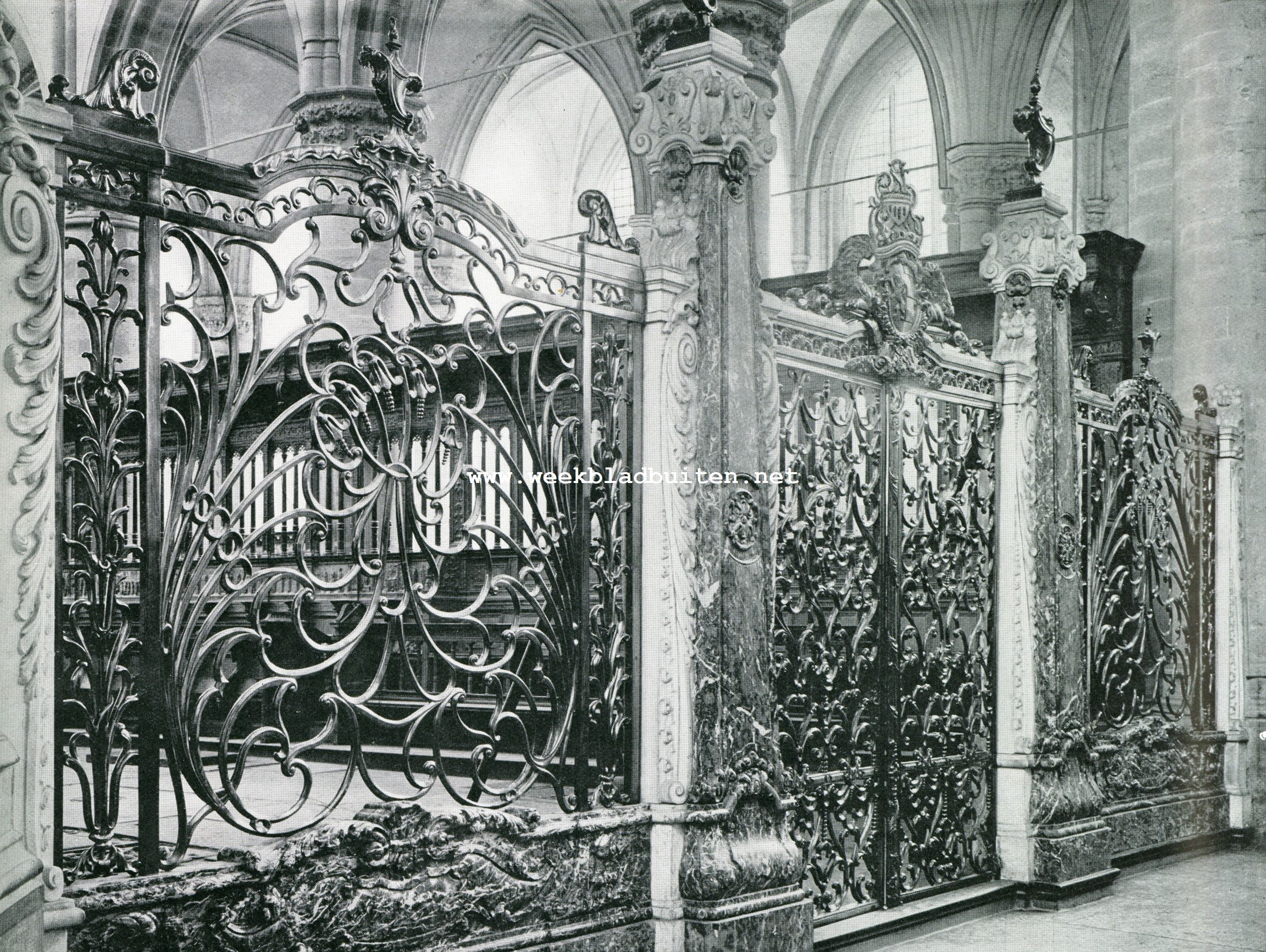 De Groote Kerk te Dordrecht. Koorhek in de Groote Kerk te Dordrecht