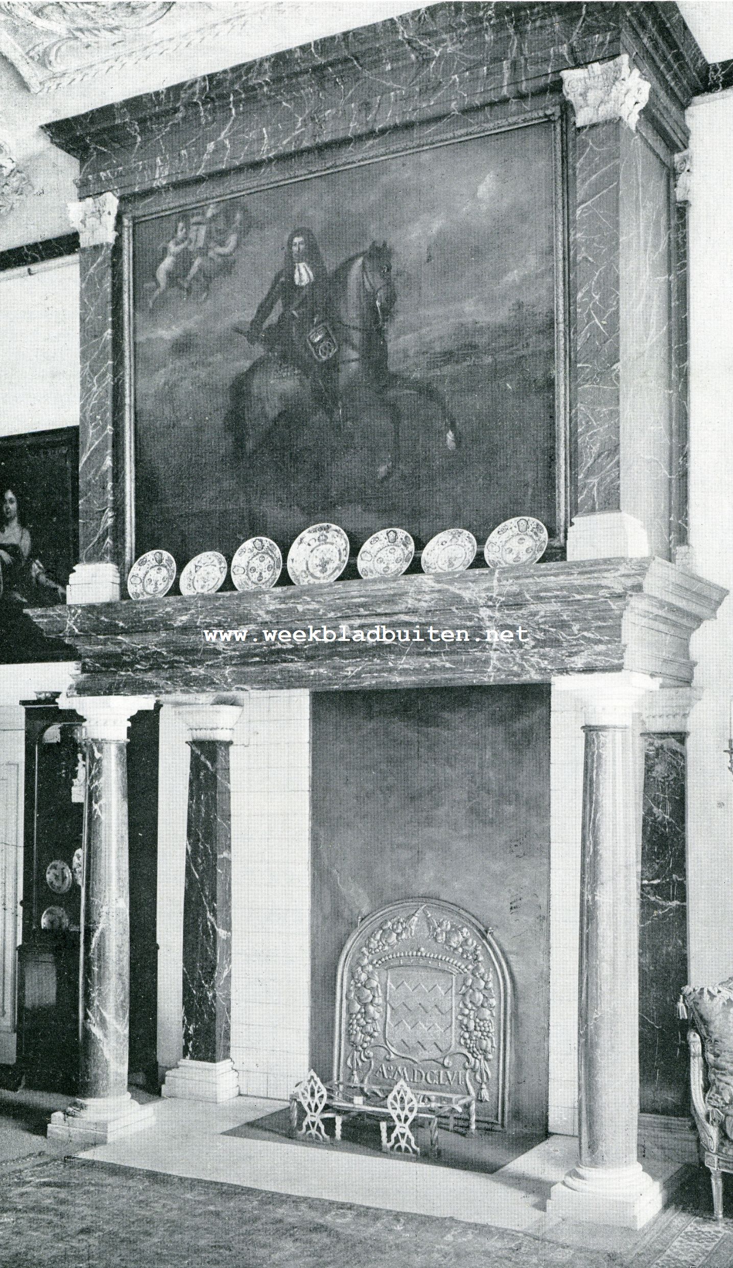 Het Huis te Amerongen. Schoorsteen in de Groote Zaal