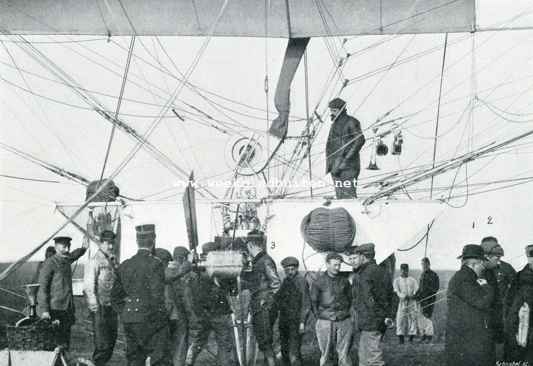 Luchtvaart. Schuitje van den ballon 