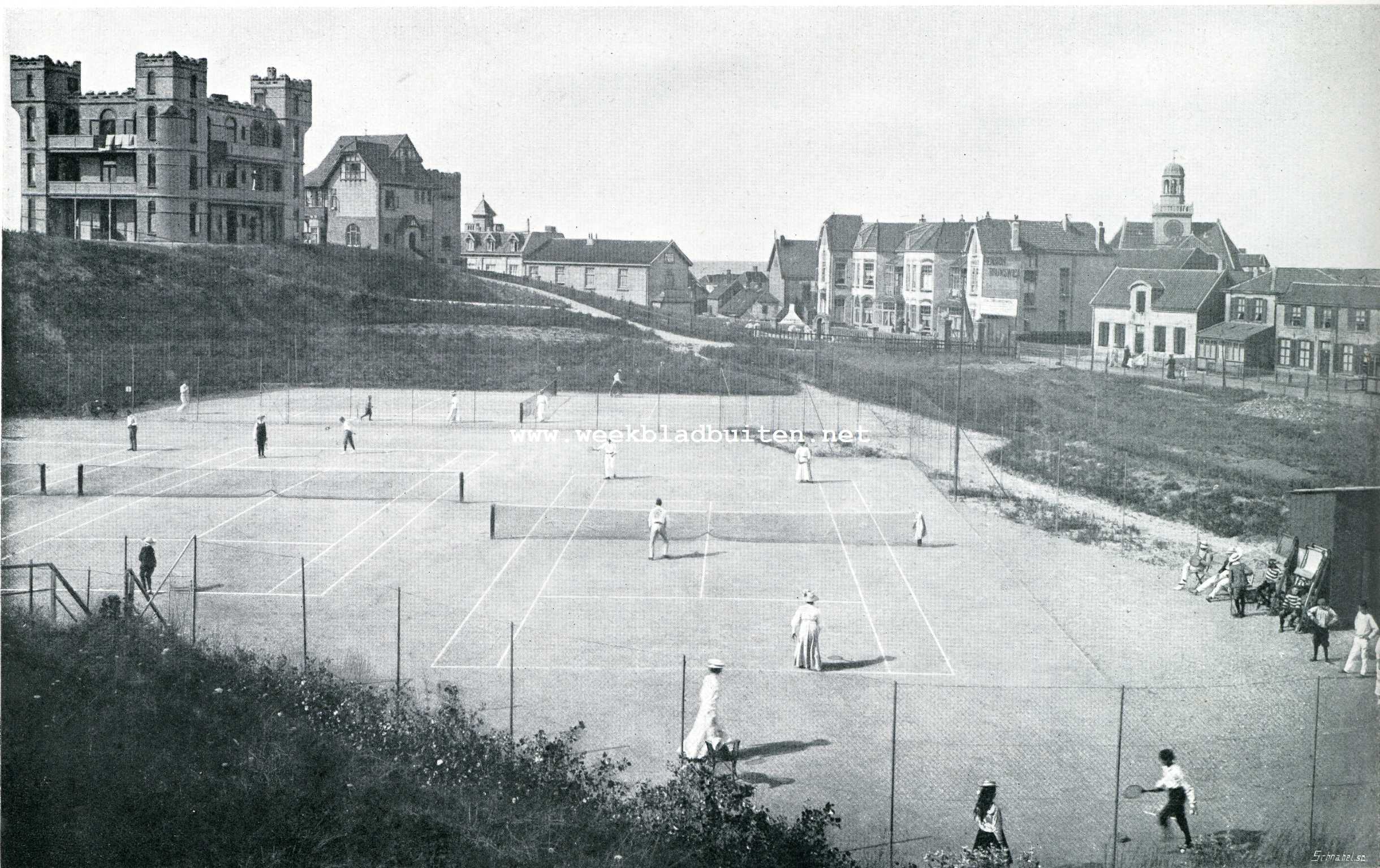 Noordwijk. Tennis-baan te Noordwijk aan Zee