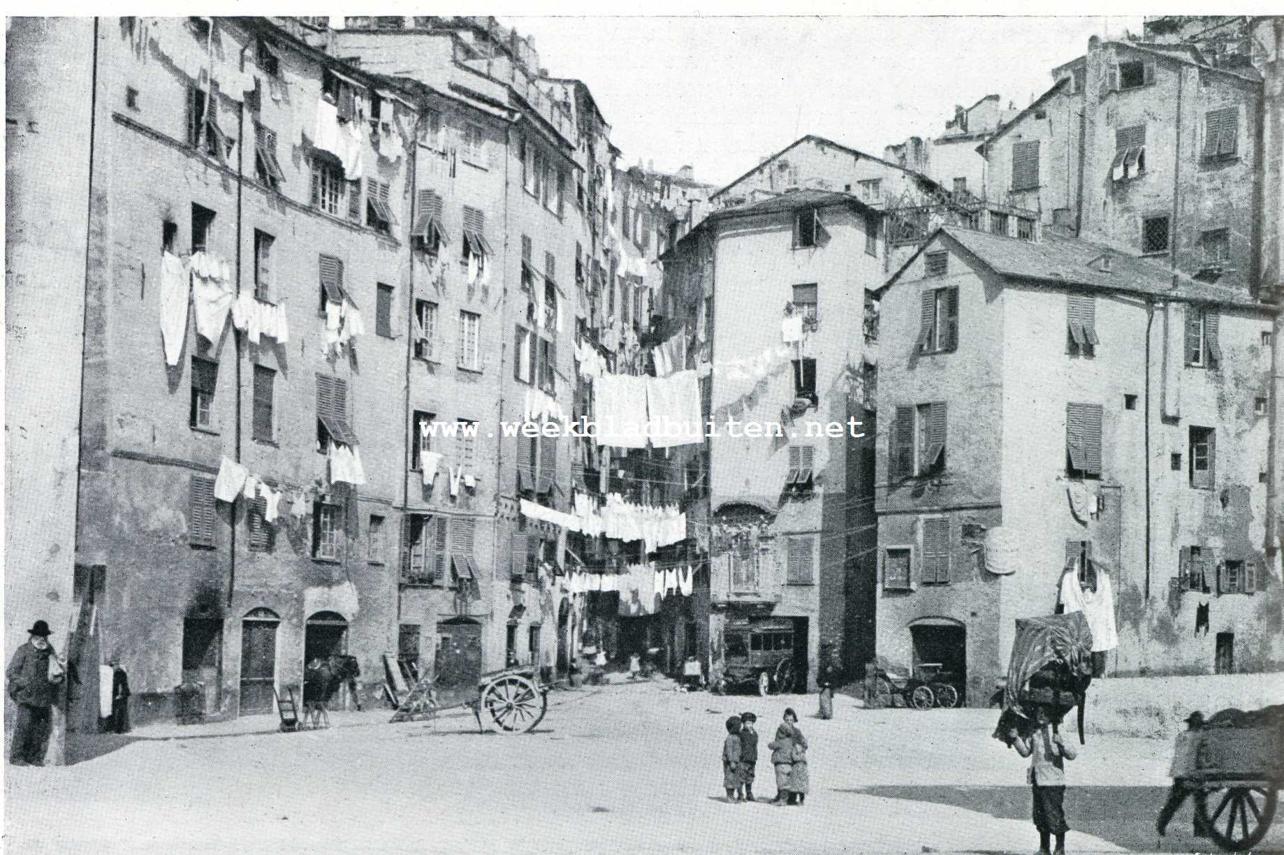 Auto-tocht Genua-Amsterdam. Een achterbuurtje in Genua