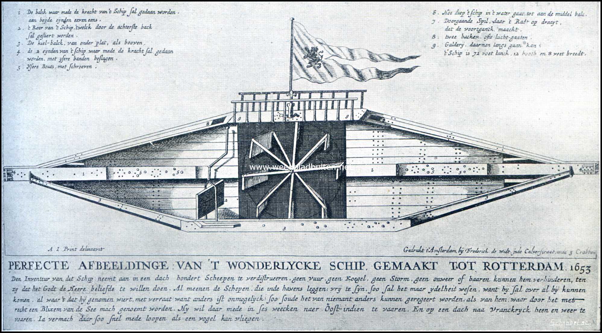 Het schip van Duson. (Naar een oude gravure)