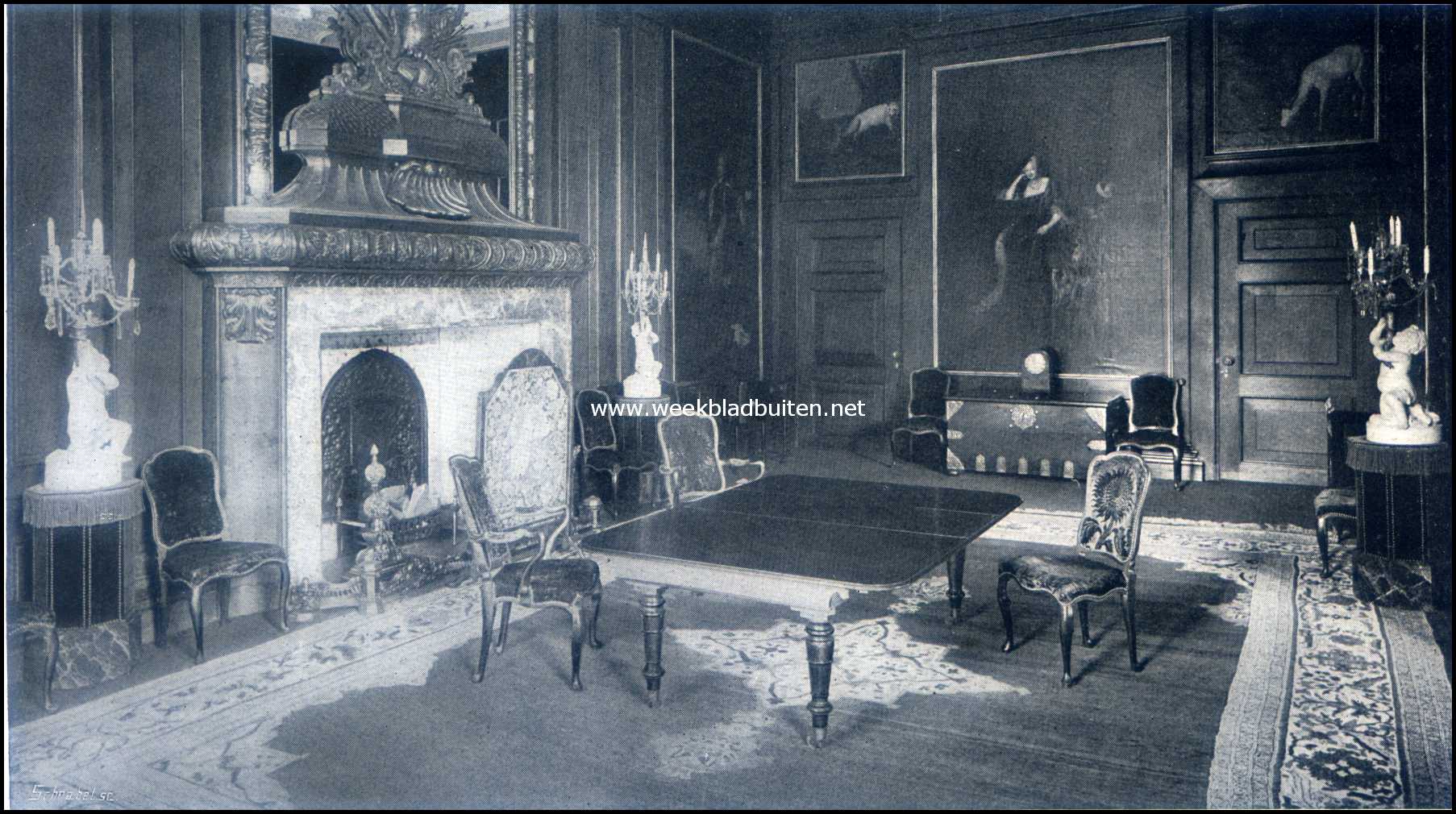 Het Kasteel Middachten en zijne bewoners. Middachten: de Eetzaal. Portret der Markgravin Charlotte van Brandenburg-Schwedt