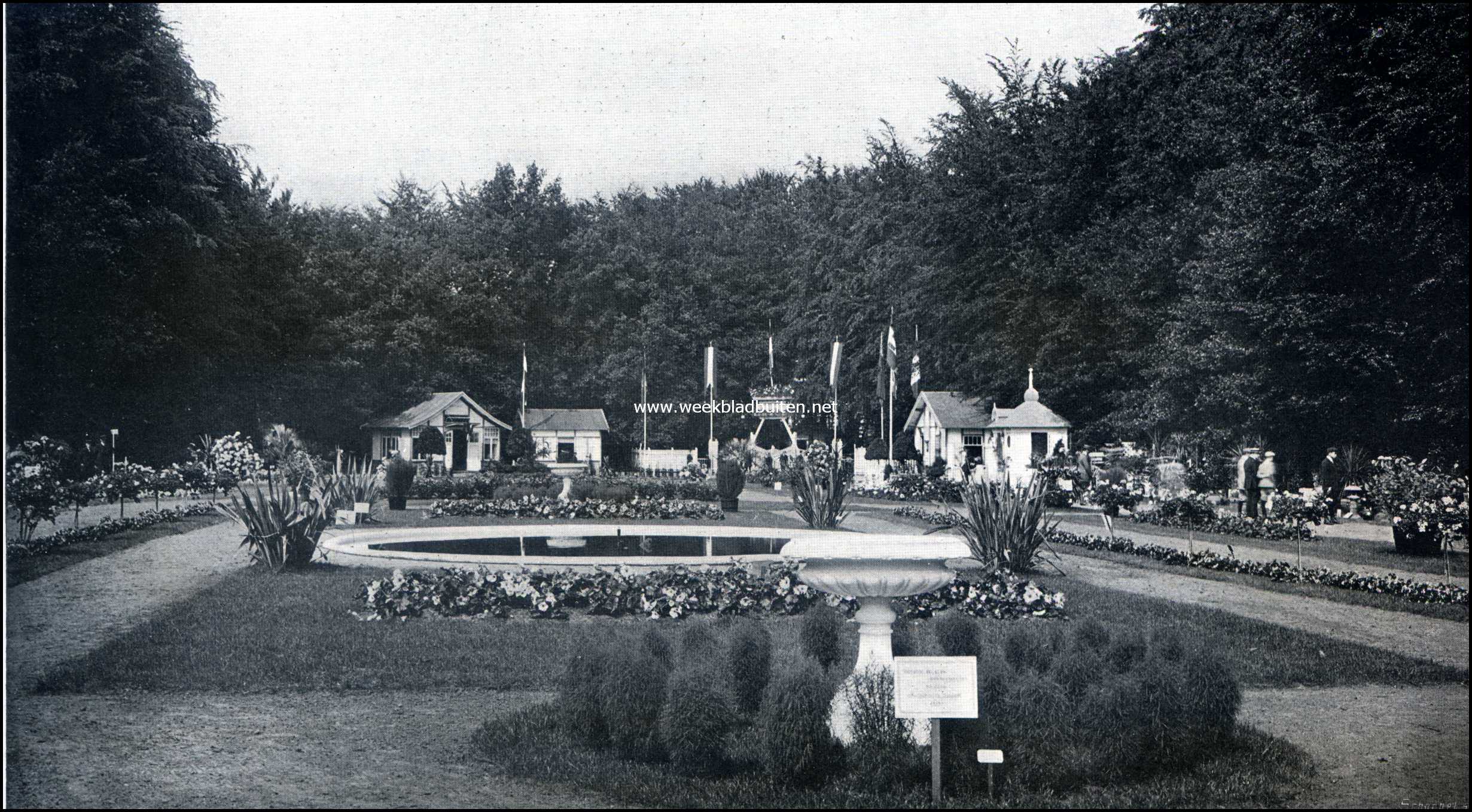 De groote tuinbouwtentoonstelling te Zeist. Detail van het voorterrein