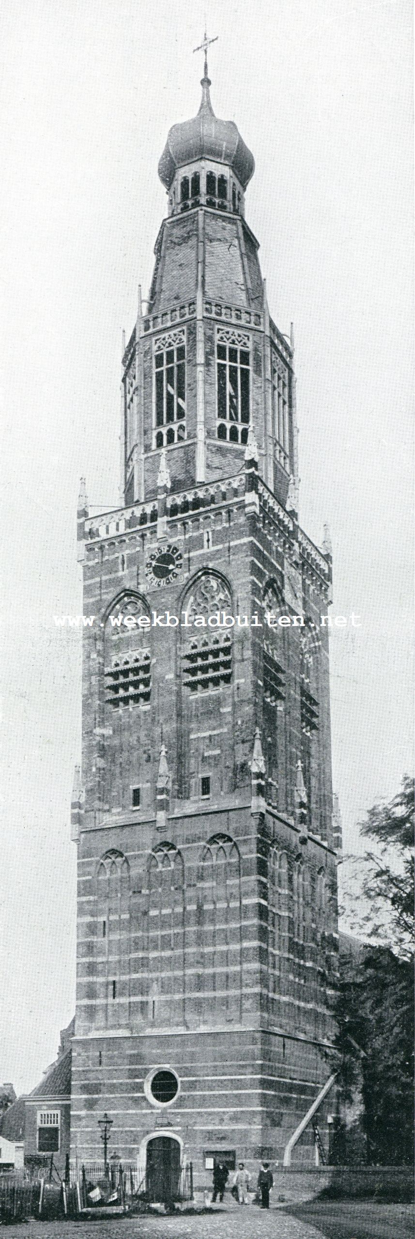 De herstelling van de St. Pancrastoren te Enkhuizen. De St. Pancrastoren te Enkhuizen na de restauratie