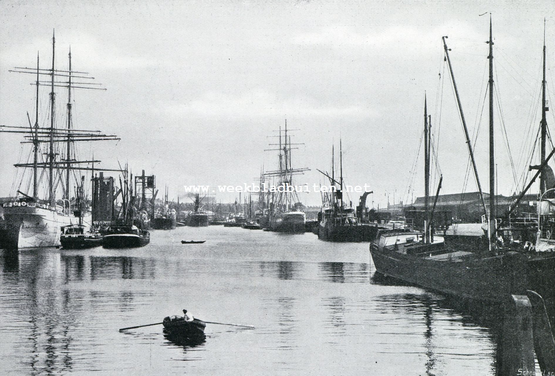 De Maas bij Rotterdam. De Binnenhaven