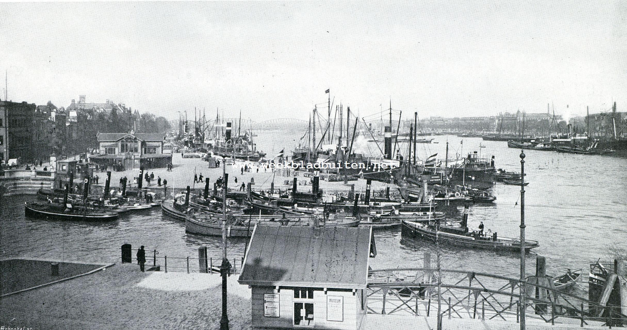 De Maas bij Rotterdam. De Maas voor de Boompjes