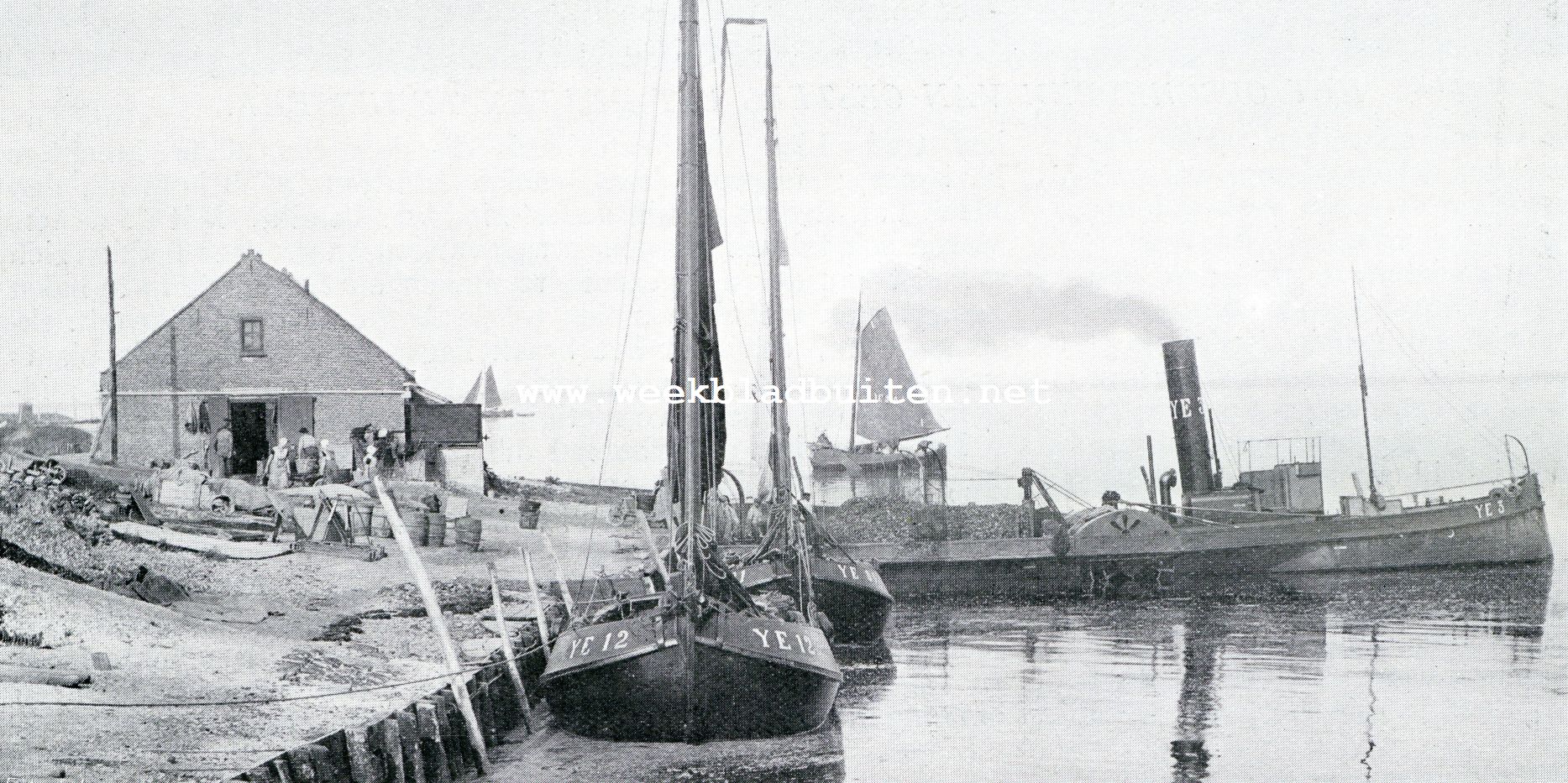 Oestercultuur. Aankomst van schepen en het lossen der oesters