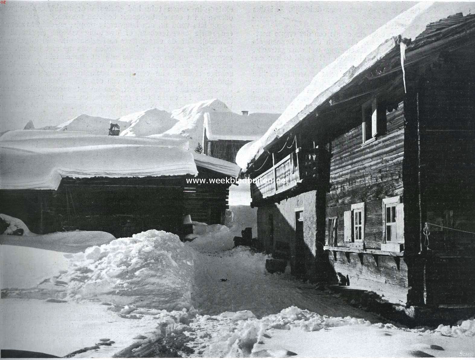 Arosa. Hutten in de sneeuw