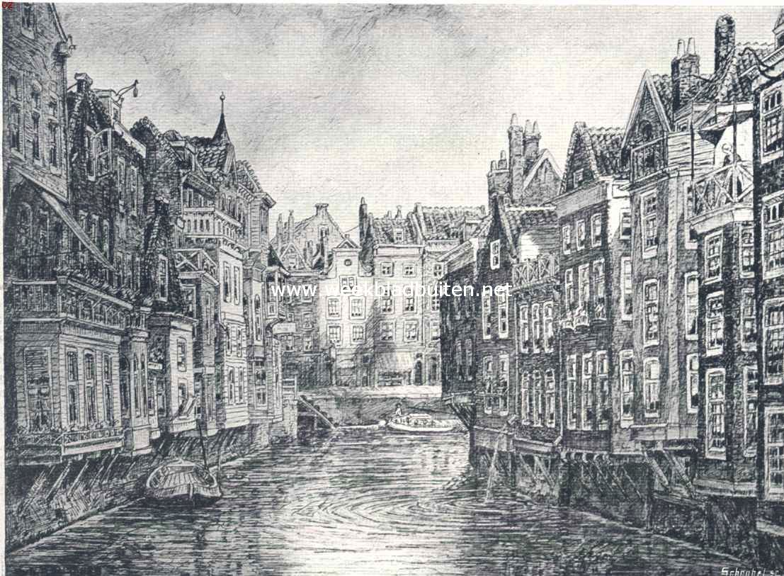 Oud-Rotterdam. Rotterdam. De Steiger, gezien van de Soetesteeg af