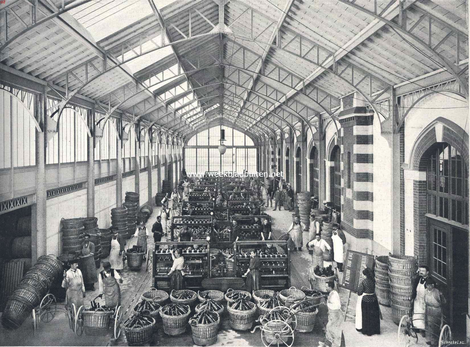 Champagne. Een der lokalen van het huis Pommery te Reims