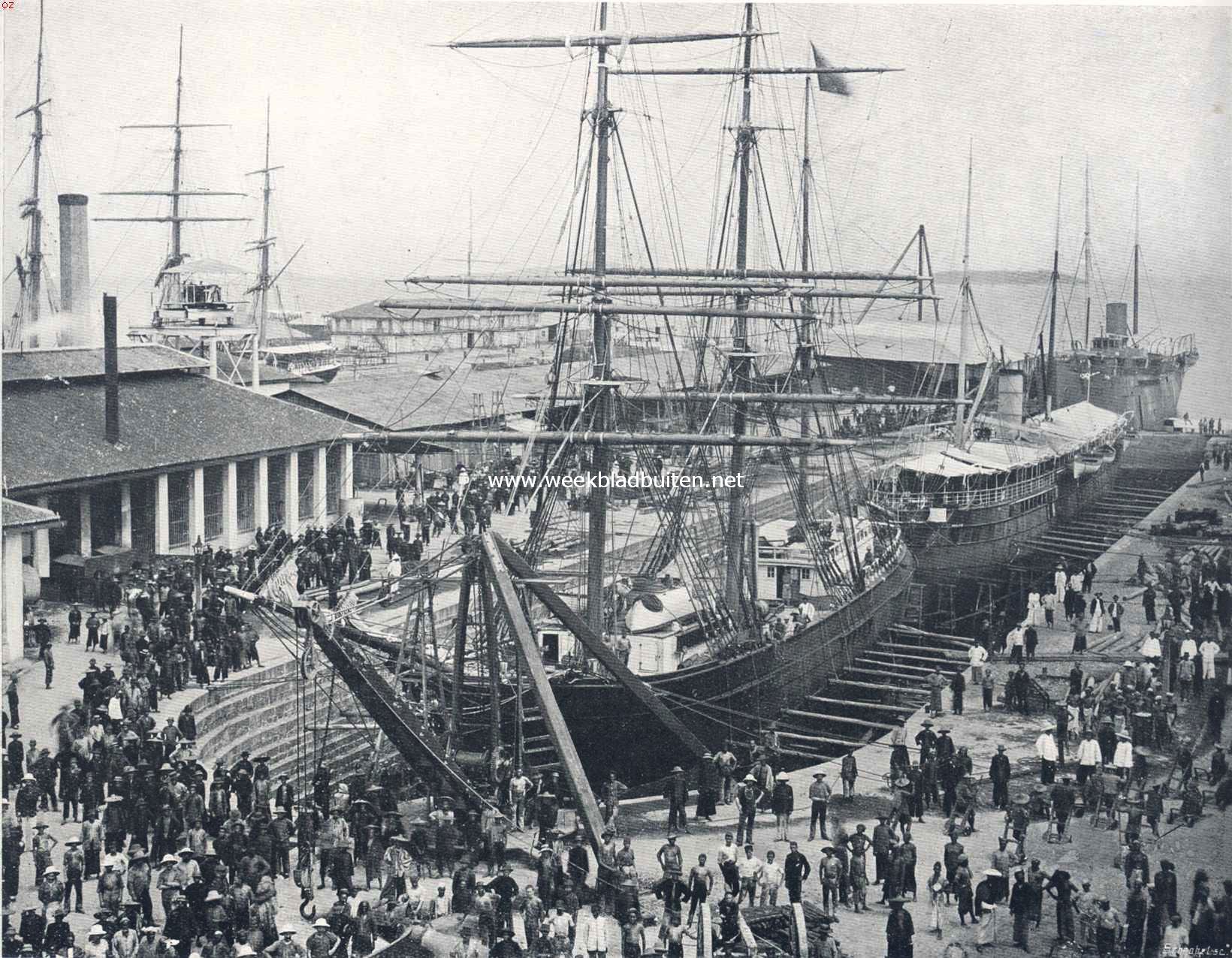 Singapore. Gezicht op de haven van Singapore