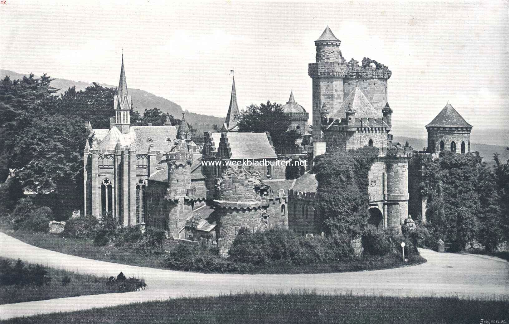 De badplaats Oeynhausen en omgeving. Wilhelmshhe (nabij Oeynhausen). De Lwenburg