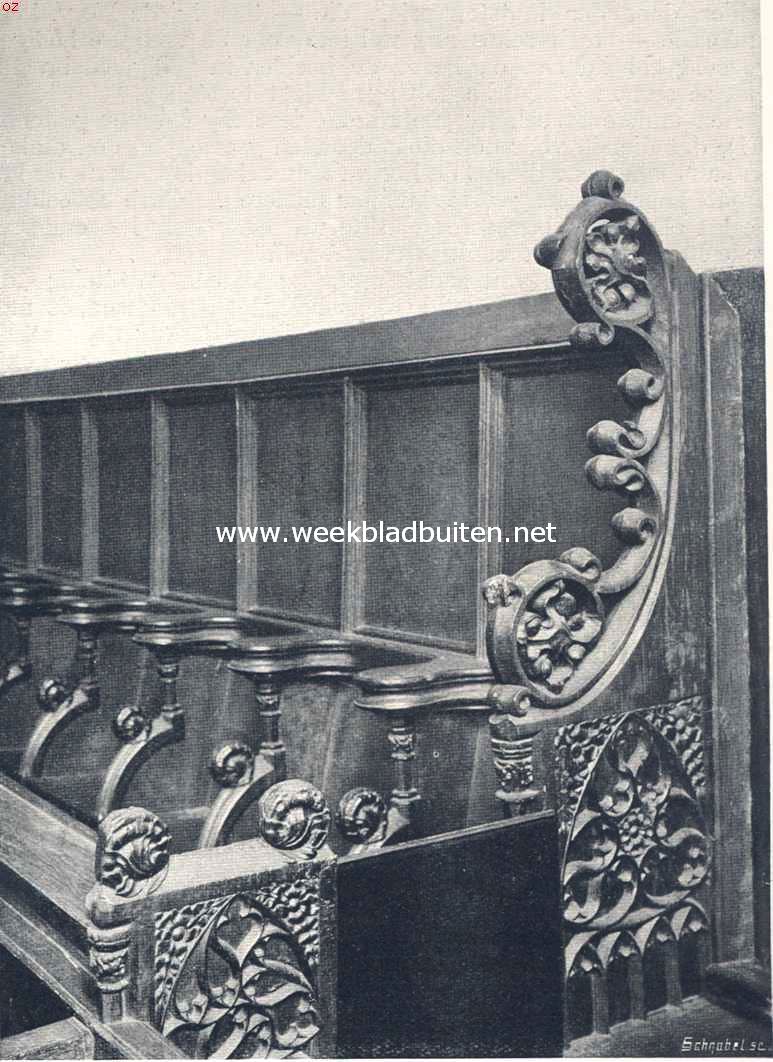 Het oude klooster te Ter Apel. Detail van de banken