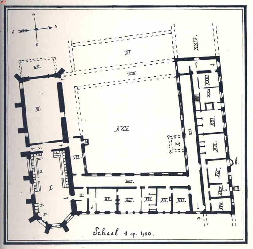 Het oude klooster te Ter Apel. Plattegrond van het oude klooster te Ter Apel
