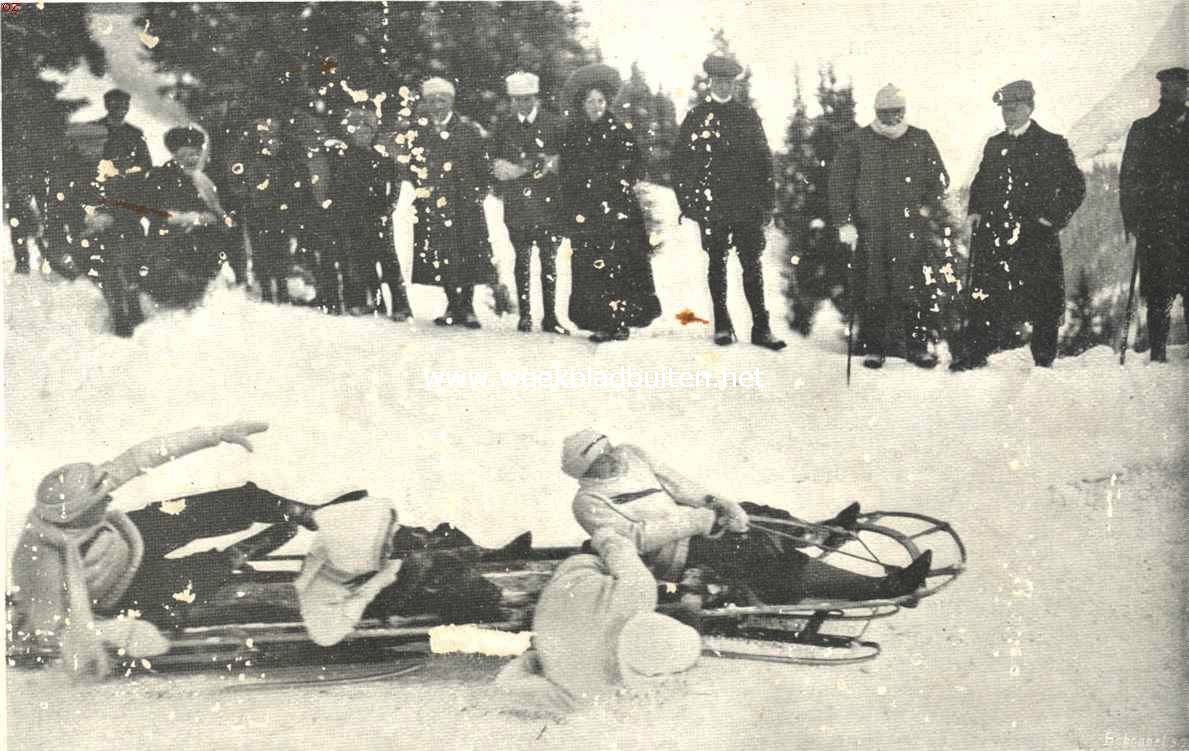 Arosa en de wintersport. Een bobslee in 