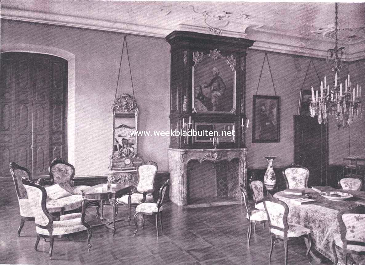Het kasteel Arcen. Schoorsteenwand in de Groote Zaal