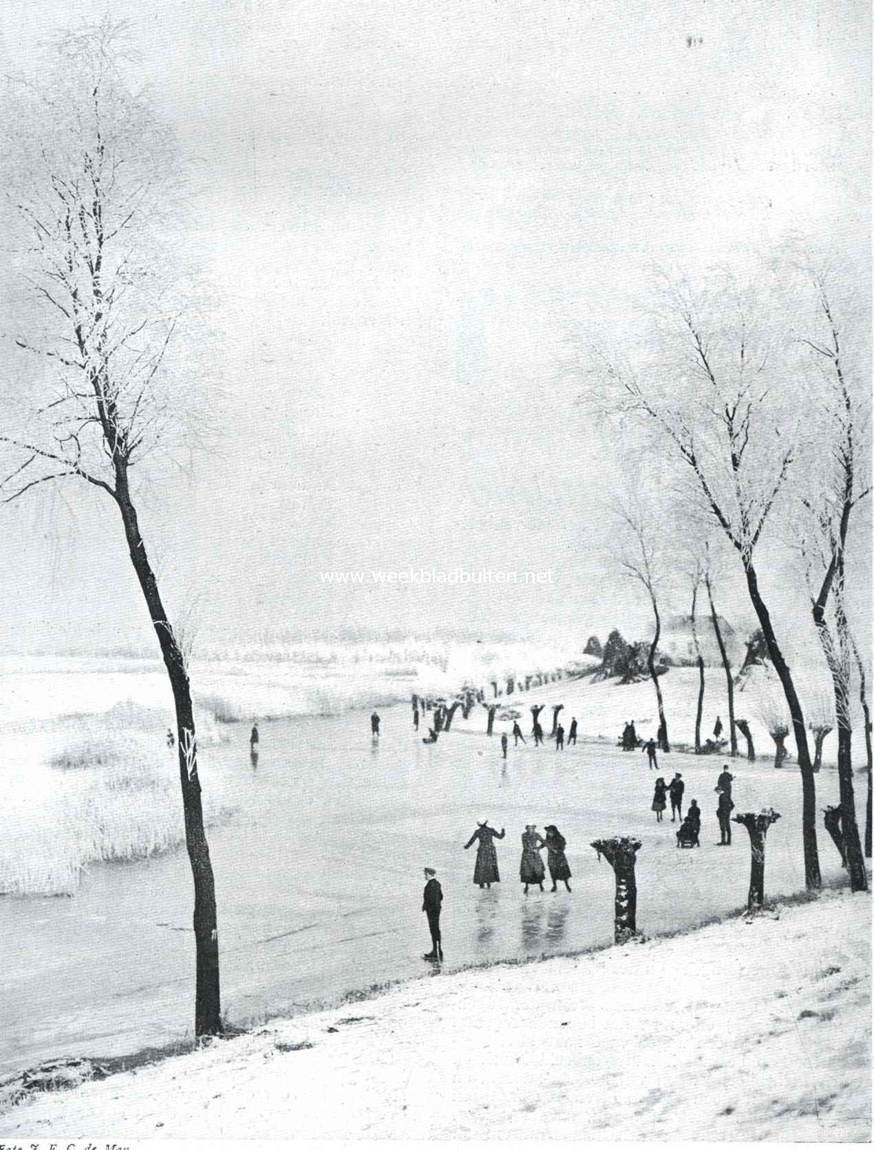 Ijsvermaak op de Oude Waal. Bij Nijmegen