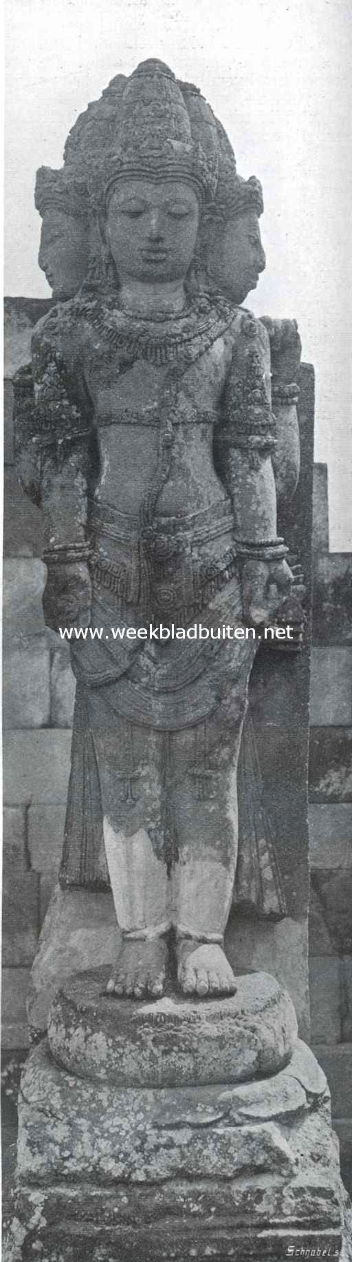 Van Java's tempelschoonheden. De tempel-runen van Parambanan. Brahm-beeld