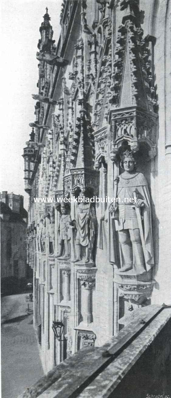 Het stadhuis van Middelburg. Detail van de zijgevel