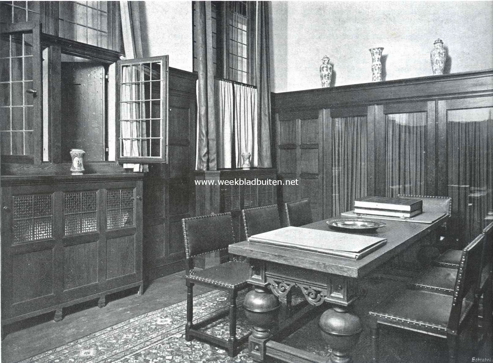 Het Rembrandt-huis. De agtercaemer ofte sael, bestuurskamer en bibliotheek