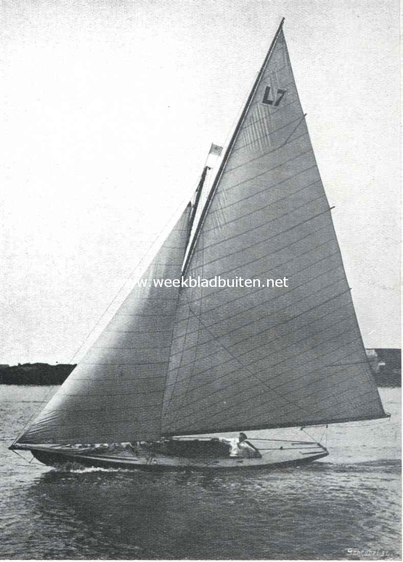 De zeilwedstrijd van de Koninklijke, op Donderdag 31 Augustus l.l. op het Y voor Amsterdam. De 