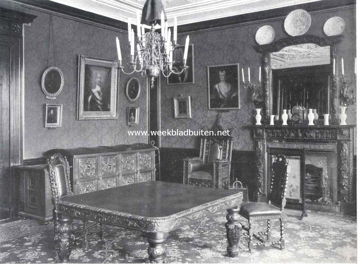 Het kasteel Weldam. De eetkamer