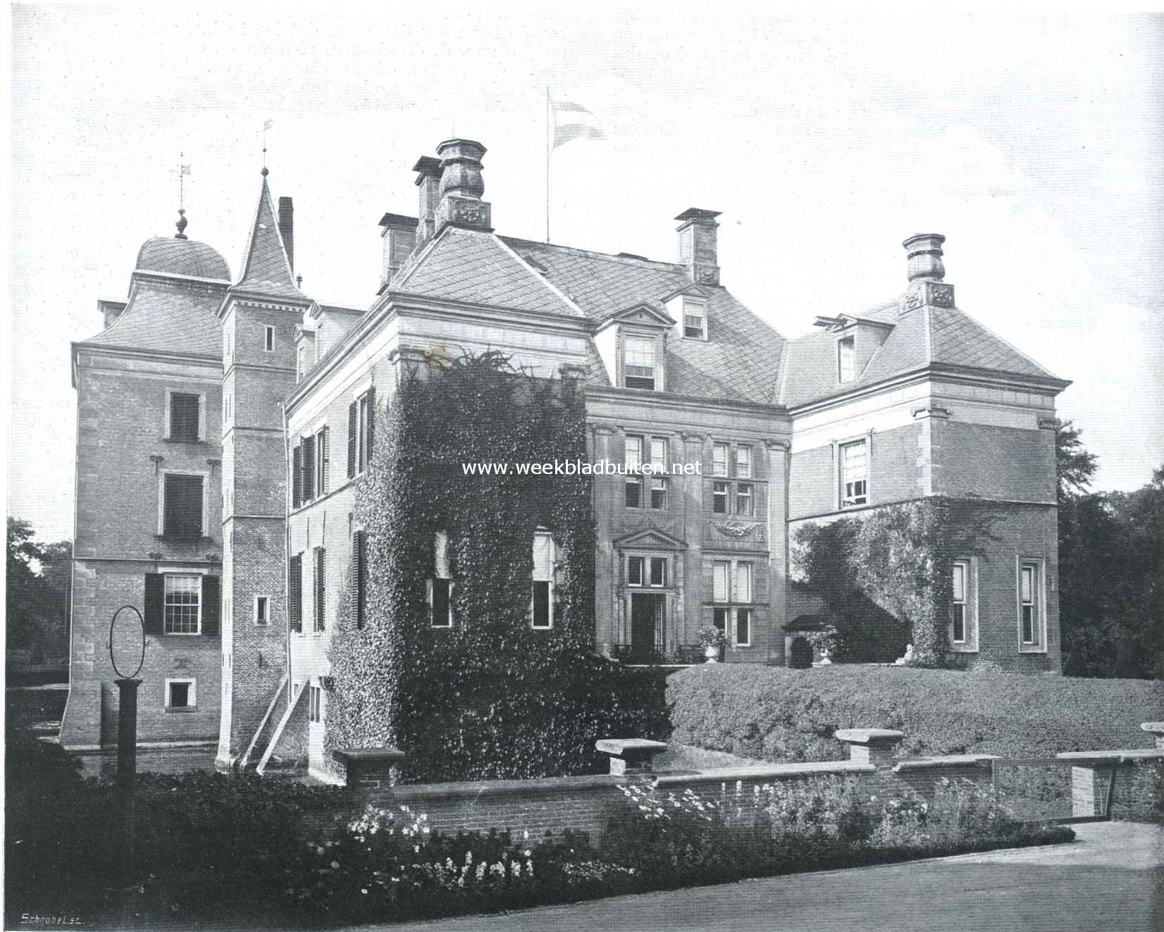 Het kasteel Weldam. Van terzijde gezien