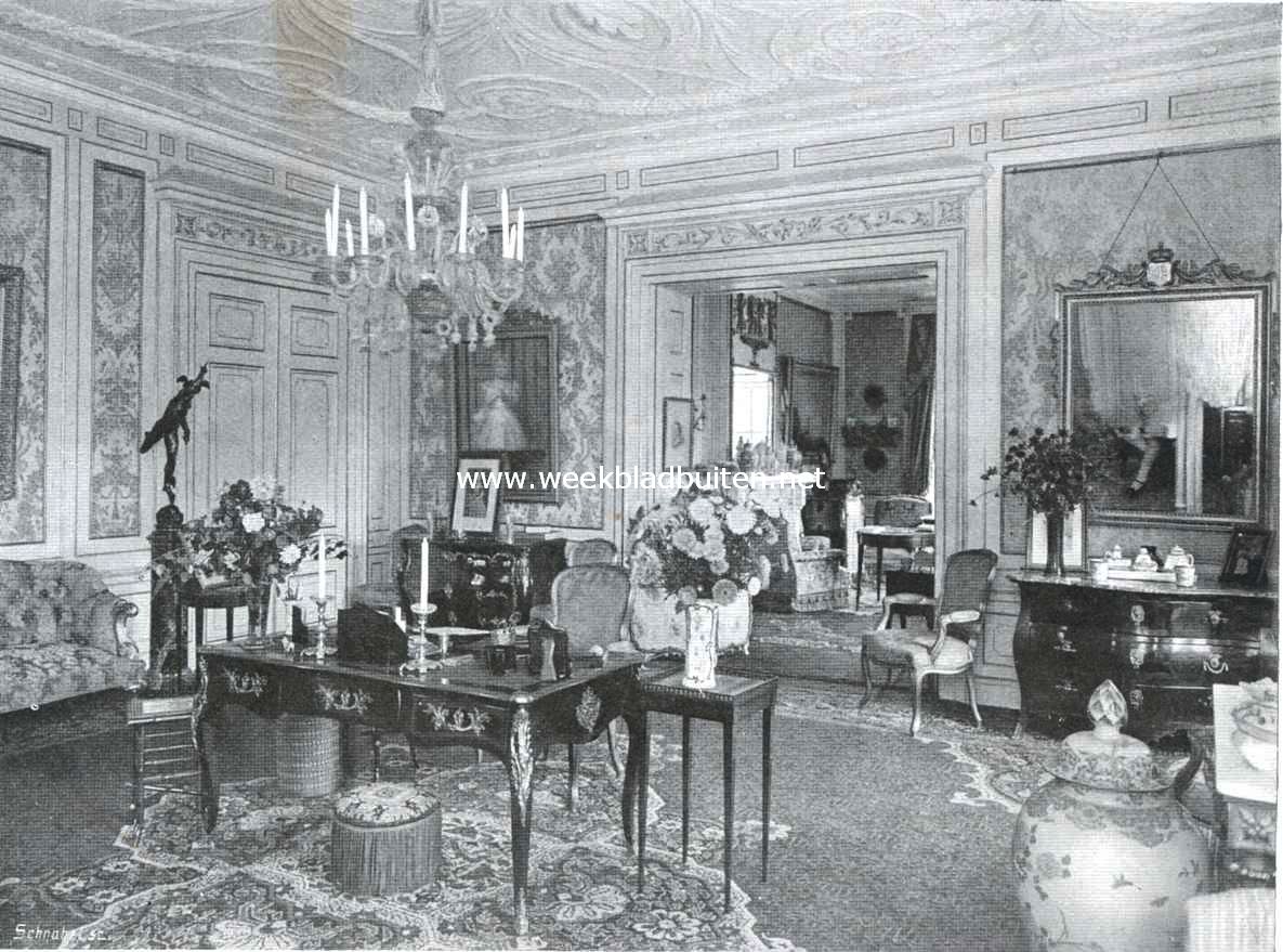 Het kasteel Weldam. Hoek van de groote zaal