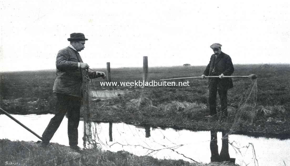 Snoek visschen. Het uitzetten van de schakels