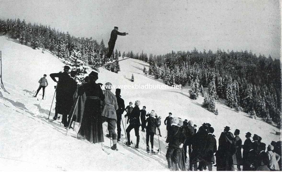 Skin te Davos. Verspringen op ski's