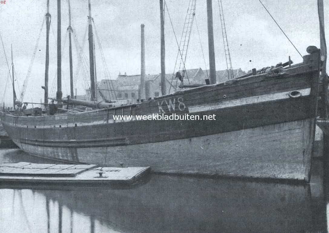 Katwijksche logger in de Kattenburgergracht te Amsterdam