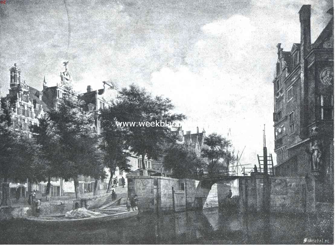 Jan van der Heyden. 1712-28 Maart-1912. De zoogemaande Martelaarsgracht. Schilderij van Jan Van der Heyden. In het Rijksmuseum, afkomstig uit het kabinet van Heeteren, 1809