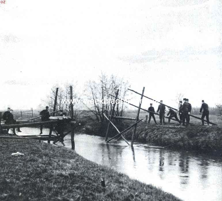 Oefening in het slaan van een brug over de Mark. 2. Het opzetten van de tweede schraag