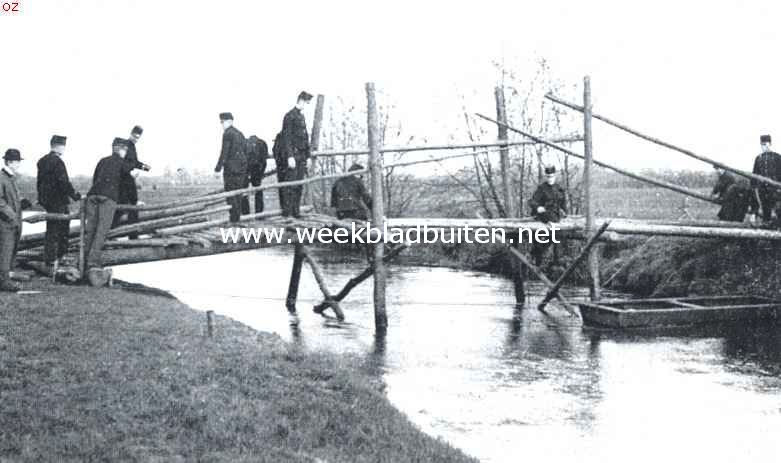 Oefening in het slaan van een brug over de Mark. 4. het aanbrengen van de liggers