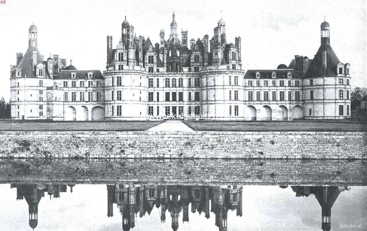 De kasteelen langs de Loire. Het Kasteel van Chambord. Noordzijde