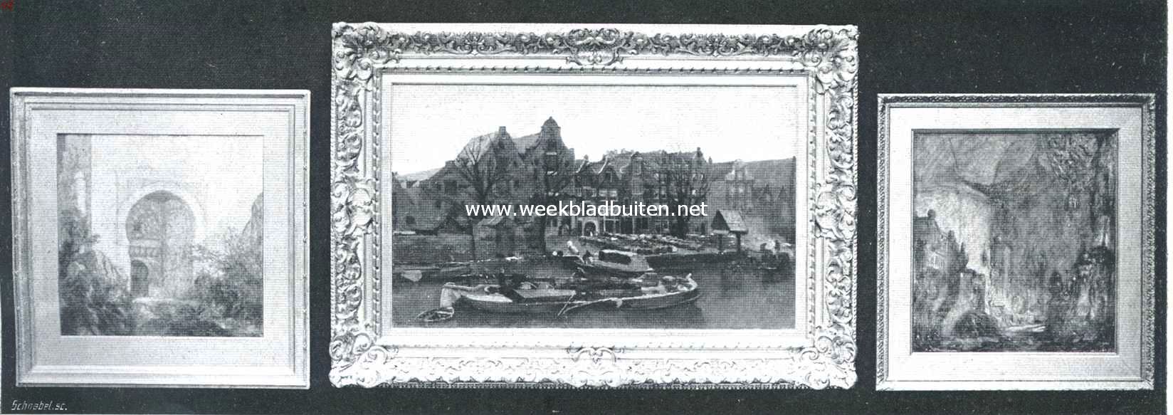 De tentoonstelling van schilderijen en aquarellen gehouden door E.J. van Wisselingh & Co. in de zalen van het Schilderkundig Genootschap 