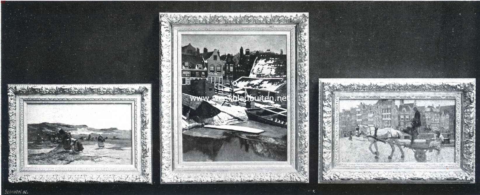 De tentoonstelling van schilderijen en aquarellen gehouden door E.J. van Wisselingh & Co. in de zalen van het Schilderkundig Genootschap 