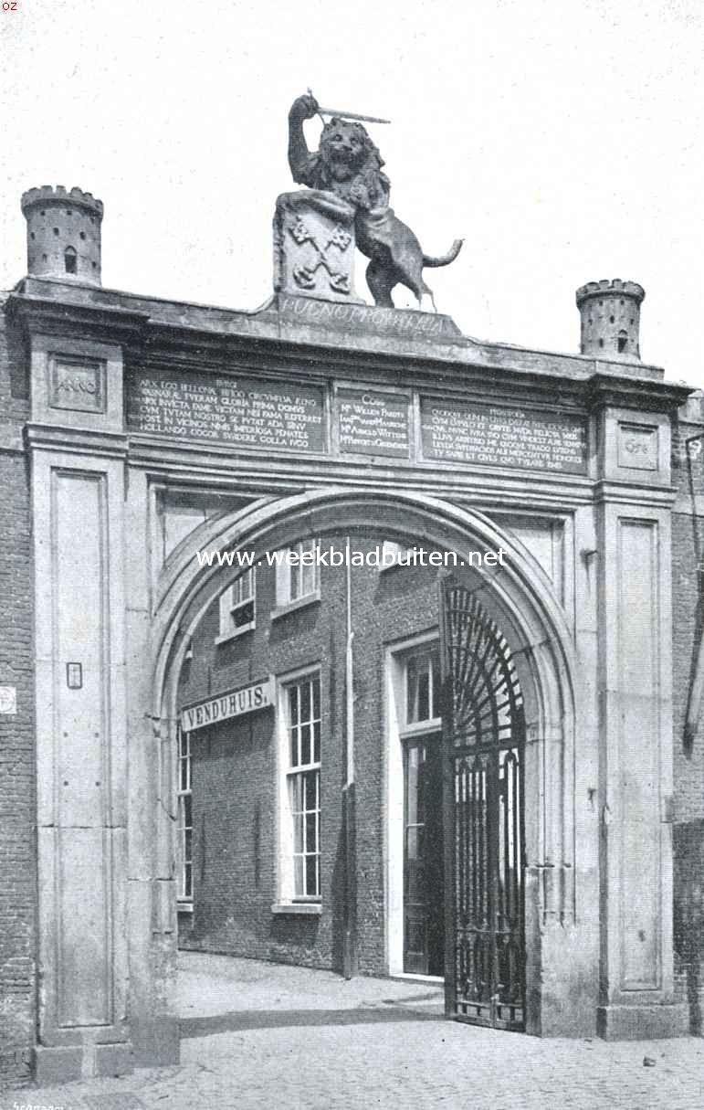 De burcht te Leiden. De Burchtpoort aan de Nieuwstraat te Leiden