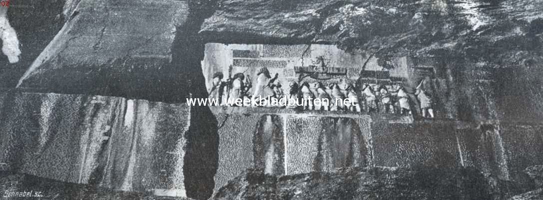 Beeldvoorstelling der Achaemeniden in den bergwand