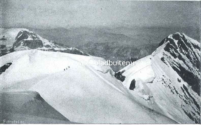 Alpinisme. Gezicht van den Balmhorn (3711 M.) op den Altels (3636 M.)