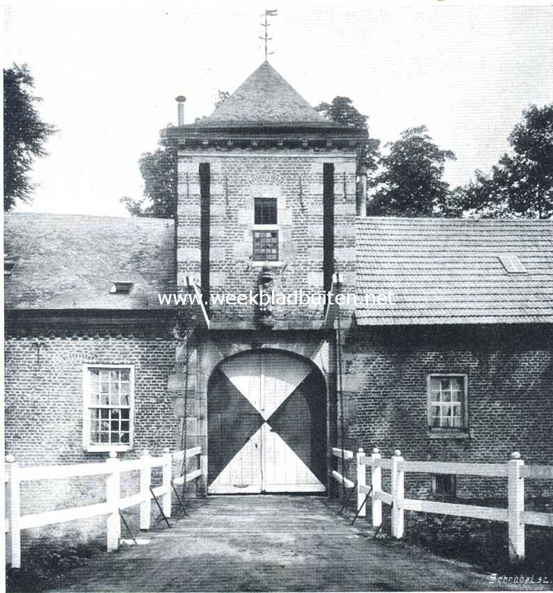 Het kasteel te Gemert. De gesloten vleugeldeuren aan den vooringang