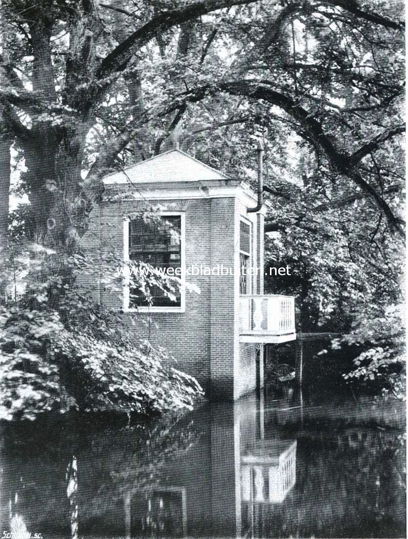 Het slot van Zeist. Tuinhuis in den linkerslotvijver