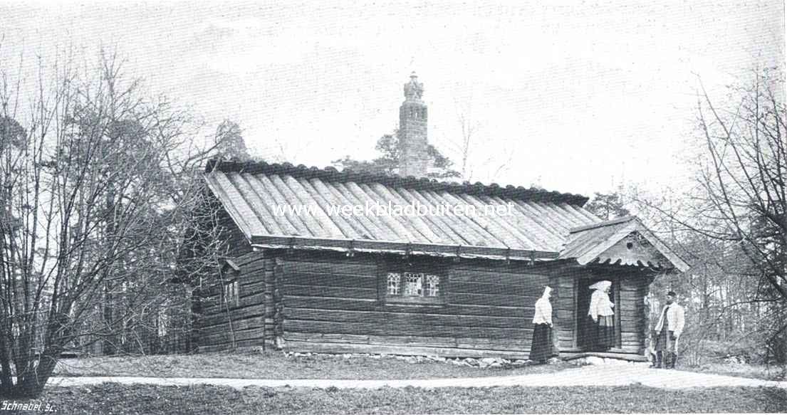 Openluchtmusea. De Morastugan op Skansen, 't oudste huis van 't Openluchtmuseum