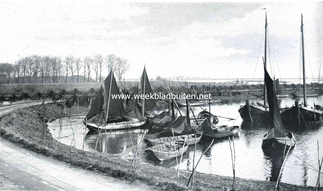 Een merkwaardig visschersstadje. De visschershaven te Woudrichem