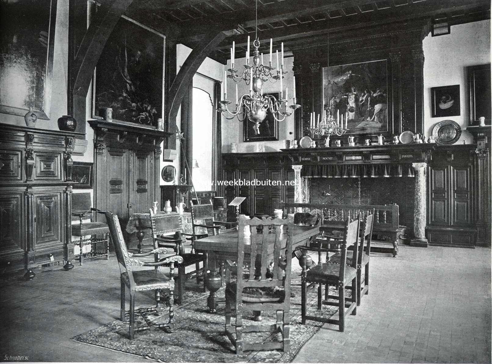 In 't kasteel van Hooft. De ridderzaal in het Muiderslot