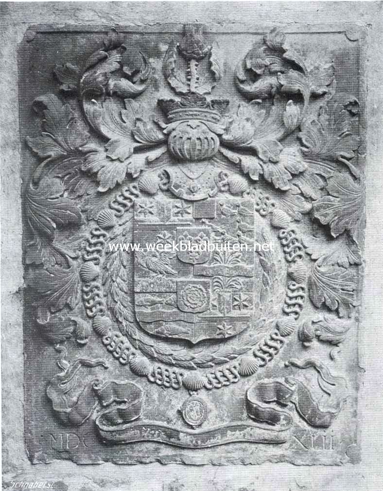 De Rune van Heemstede. Overblijfselen van 't kasteel van Heemstede. Wapen in een muur
