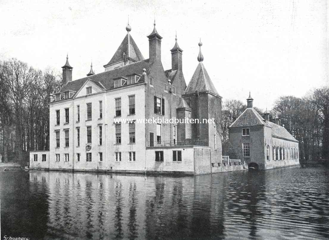 Het kasteel Renswoude, van ter zijde gezien